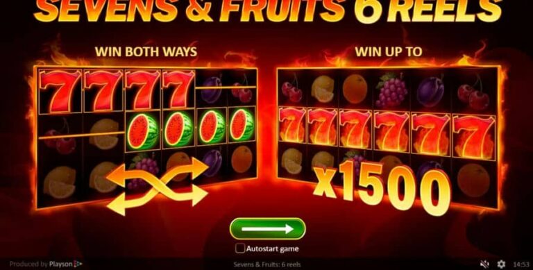 Sevens and Fruits: 6 Reels