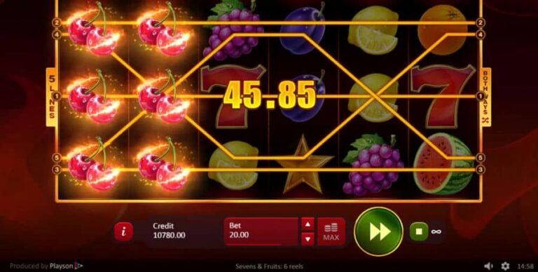 Sevens and Fruits: 6 Reels