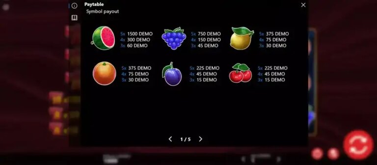 Shiny Fruity Seven 10 Lines Hold and Collect