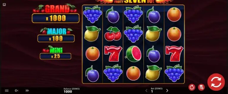 Shiny Fruity Seven 10 Lines Hold and Spin