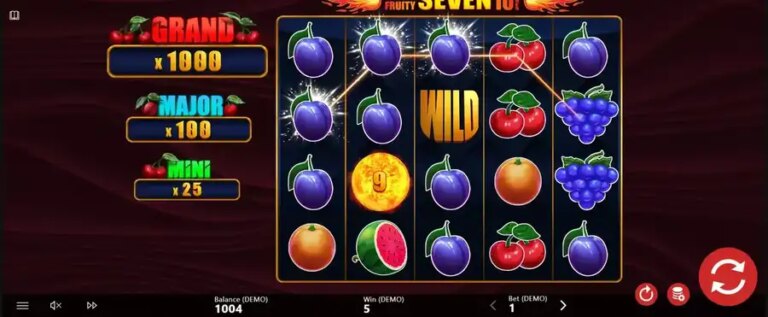 Shiny Fruity Seven 10 Lines Hold and Spin