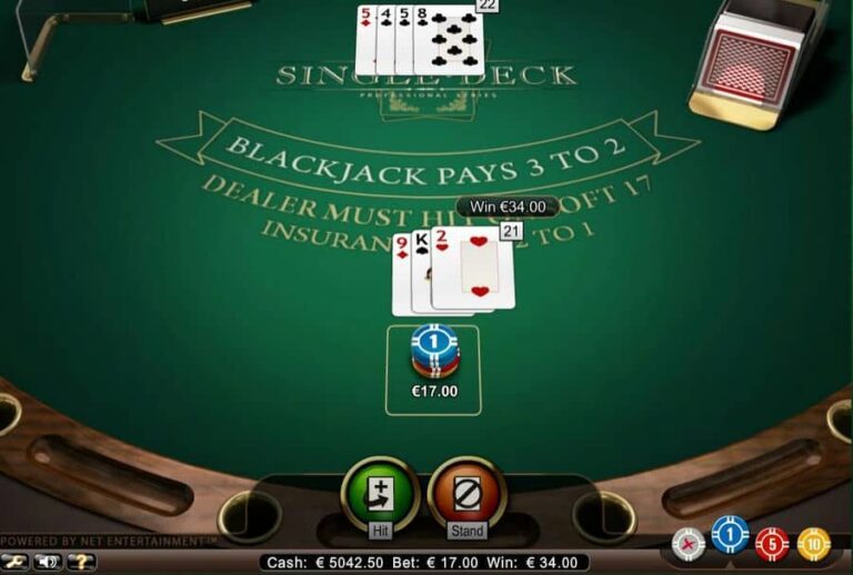 Single Deck Blackjack Professional Series