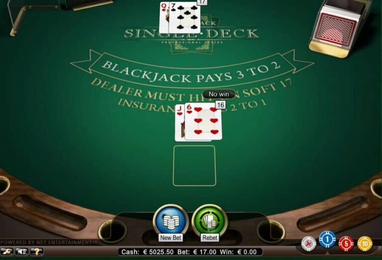Single Deck Blackjack Professional Series