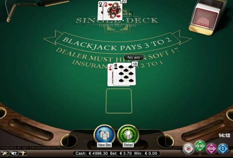 Single Deck Blackjack Professional Series Low Limit