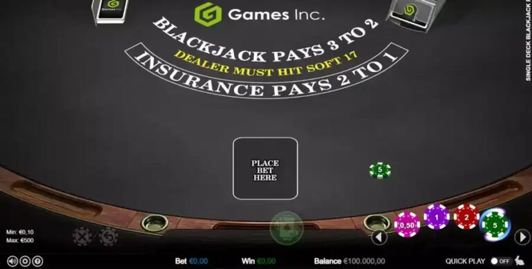 Single Deck Blackjack (Games Inc)