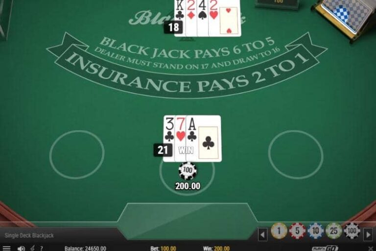 Single Deck Blackjack MH