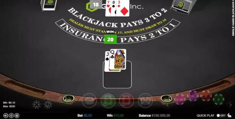 Single Hand Blackjack (Games Inc)