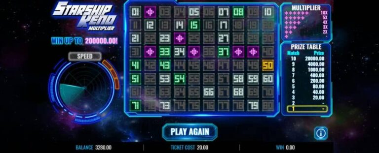 Starship Keno Multiplier