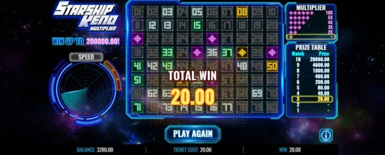 Starship Keno Multiplier