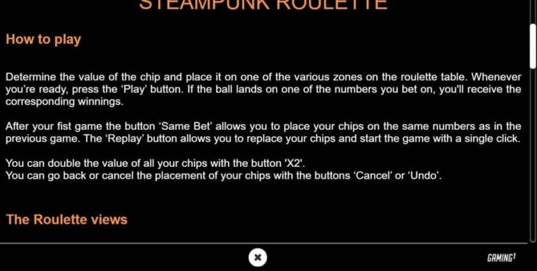 Steampunk Roulette VIP