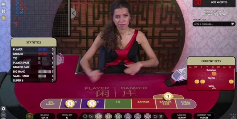Super 6 Baccarat Live Casino