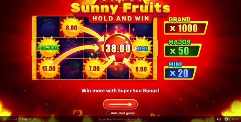Super Sunny Fruits: Hold and Win