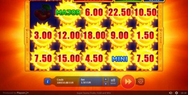 Super Sunny Fruits: Hold and Win