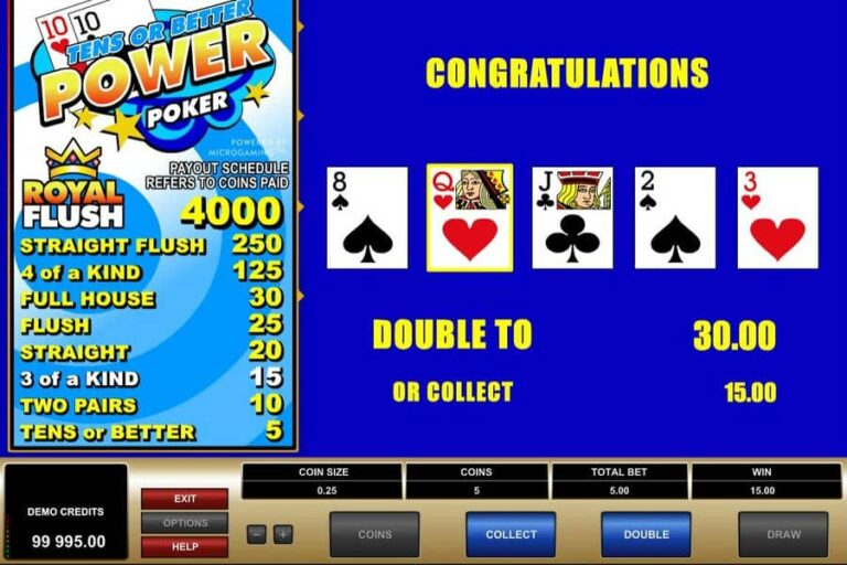 Tens or Better Power Poker
