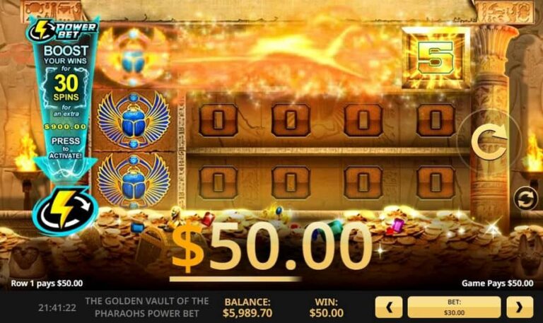 The Golden Vault Of The Pharaohs Power Bet