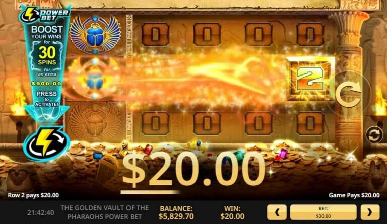 The Golden Vault Of The Pharaohs Power Bet