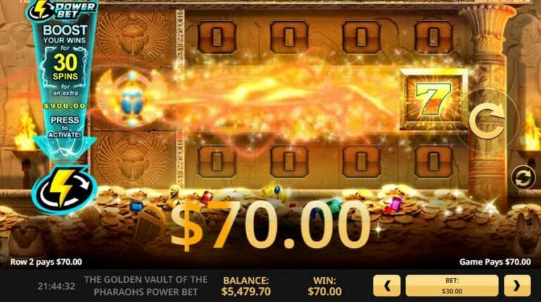 The Golden Vault Of The Pharaohs Power Bet