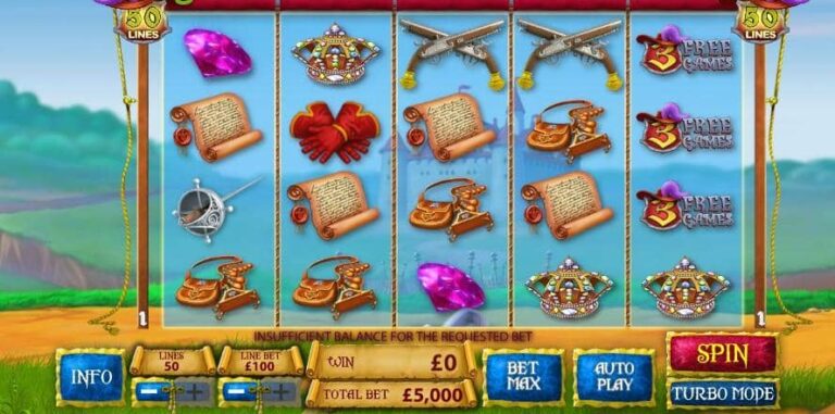 The Three Musketeers and the Queen’s Diamond (Playtech)
