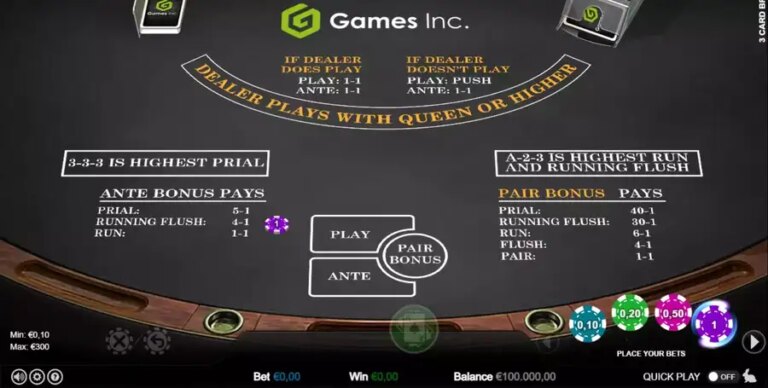 Three Card Brag (Games Inc)