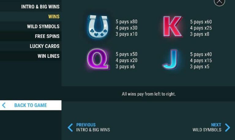 Vegas Lucky Cards