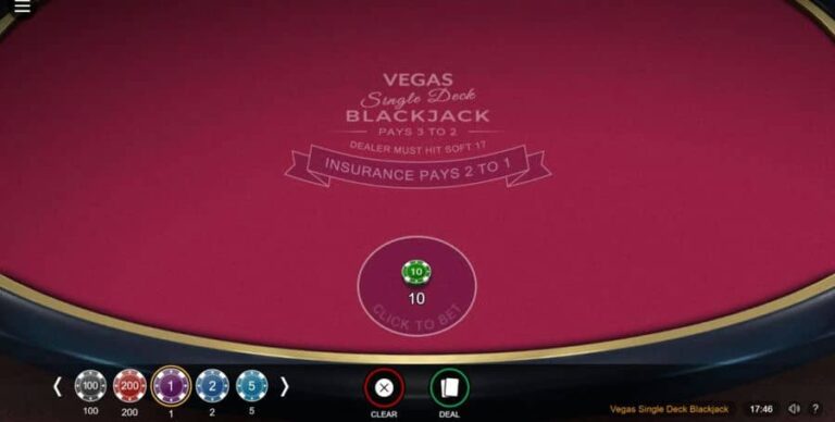 Vegas Single Deck Blackjack (Switch Studios)
