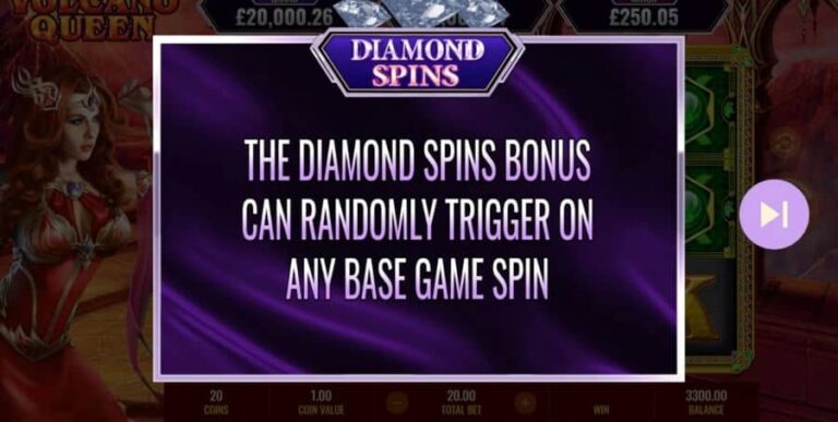 Volcano Queen Diamond Spins