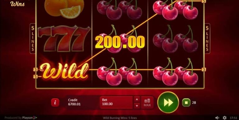 Wild Burning Wins: 5 lines